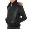 Leather  Male Jacket with Silver Fox Trimming & Detachable Hood and Sleeves. 