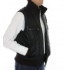 Leather  Male Jacket with Silver Fox Trimming & Detachable Hood and Sleeves. 