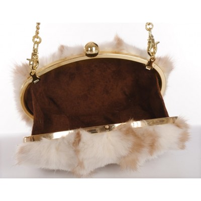 Fisher Clutch with  Detachable Metal Shoulder Strap  &  Light Gold Closure  