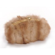 Sable Clutch with  Detachable Metal Shoulder Strap  &  Light Gold Closure