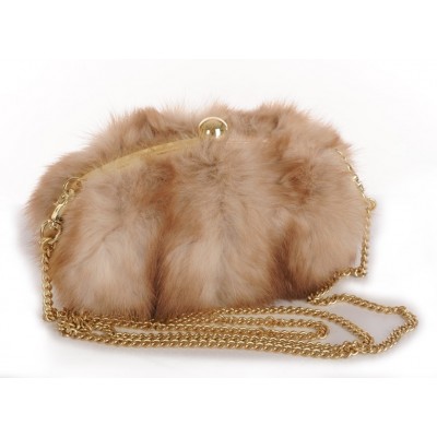 Sable Clutch with  Detachable Metal Shoulder Strap  &  Light Gold Closure