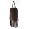 Fox Fur Shopping Bag with Leather 