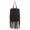 Fox Fur Shopping Bag with Leather 