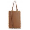 American Raccoon  Shopping Bag with Leather 