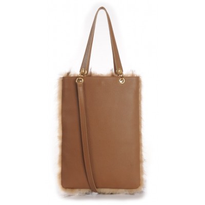 American Raccoon  Shopping Bag with Leather 