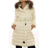 Down Reversible Coat with Detachable Silver Fox on the Hood