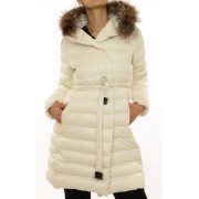 Down Reversible Coat with Detachable Silver Fox on the Hood