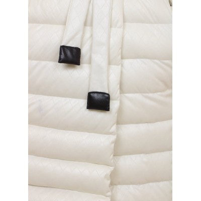 Down Reversible Coat with Detachable Silver Fox on the Hood