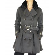 Jacket with Detachable Mink Collar