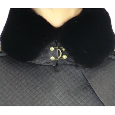 Jacket with Detachable Mink Collar
