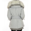 Down Jacket with Cashmere & Knitted Details and Detachable Platinum Fox on the Hood