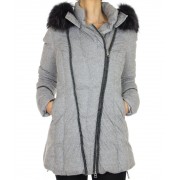 Down Jacket with Detachable Chinese Raccoon on the Hood