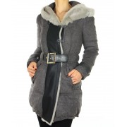 Down Jacket Combined with Mutton on the Facing & Hood