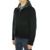 Knitted Male Wool Jacket with Rex Rabbit on the Hood 