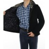Knitted Male Wool Jacket with Rex Rabbit on the Hood 
