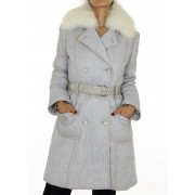 Coat with Detachable Platinum Fox on the Collar & Rex Rabbit Lining.