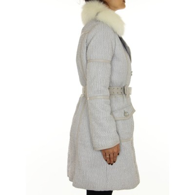 Coat with Detachable Platinum Fox on the Collar