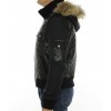 Leather Male Jacket with Chinese Raccoon Trimming & Detachable Hood and Sleeves. 