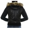 Leather Male Jacket with Chinese Raccoon Trimming & Detachable Hood and Sleeves. 