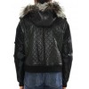 LeatherMale Jacket with Silver Fox Trimming & Detachable  Hood and Detachable Calf Sleeves. 