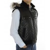 LeatherMale Jacket with Silver Fox Trimming & Detachable  Hood and Detachable Calf Sleeves. 