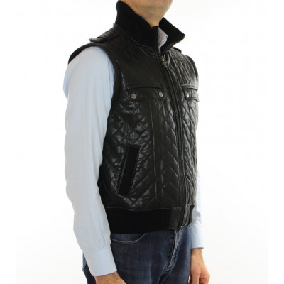 LeatherMale Jacket with Silver Fox Trimming & Detachable  Hood and Detachable Calf Sleeves. 