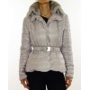 Down Jacket with Detachable Rex Rabbit Collar.