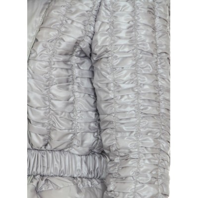 Down Jacket with Detachable Rex Rabbit Collar.