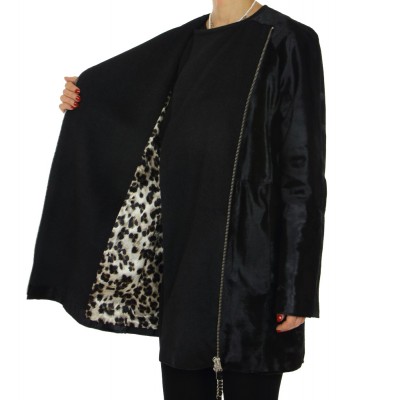 Calf Jacket Combined with Wool & Cashmere