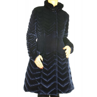 Down Coat With Detachable Sheared Mink On Collar