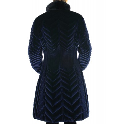 Down Coat With Detachable Sheared Mink On Collar