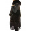 Coat with Detachable Inner Textile Vest & Detachable Outer Rex Rabbit Vest With Detachable Chinese Raccoon on Hood.