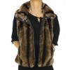 Coat with Detachable Inner Textile Vest & Detachable Outer Rex Rabbit Vest With Detachable Chinese Raccoon on Hood.