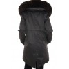 Coat with Detachable Inner Textile Vest & Detachable Outer Rex Rabbit Vest With Detachable Chinese Raccoon on Hood.