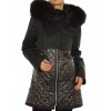 Coat with Detachable Inner Textile Vest & Detachable Outer Rex Rabbit Vest With Detachable Chinese Raccoon on Hood.