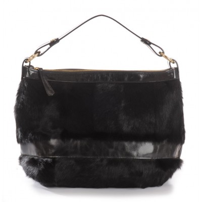 Lamb Fur Shoulder Bag with Leather (Helena)