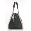 Rex Rabbit  Fur Tote Bag with Leather (Vicky)