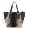 Rex Rabbit  Fur Tote Bag with Leather (Vicky)