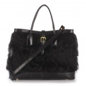 Chekiang Lamb  Fur Tote Bag with Leather