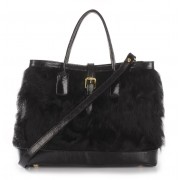 Chekiang Lamb  Fur Tote Bag with Leather
