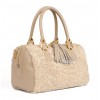 Afghan Karakul Fur Tote Bag with Leather