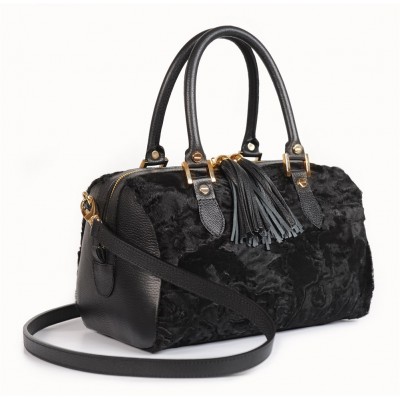 ERA SWAKARA Fur and Real Leather Tote Bag