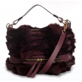 Fox Fur Shoulder Bag with Leather (Helena)