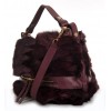 Fox Fur Shoulder Bag with Leather (Helena)