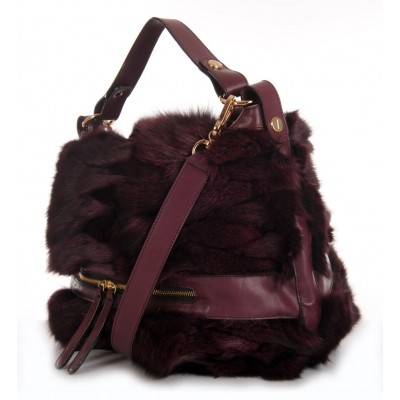 Fox Fur Shoulder Bag with Leather (Helena)