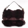 Fox Fur Shoulder Bag with Leather (Helena)
