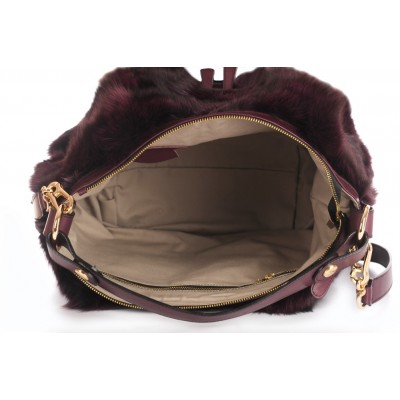 Fox Fur Shoulder Bag with Leather (Helena)