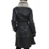 Mutton Coat with Leather Details