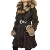 Coat with Detachable Silver Fox on the Hood & Cuffs
