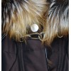 Coat with Detachable Silver Fox on the Hood & Cuffs